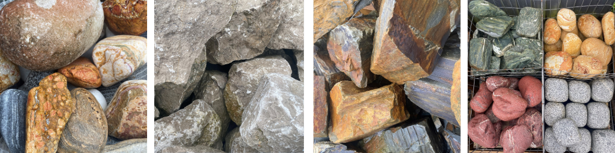 A selection of different boulders sold at heaton fold. 