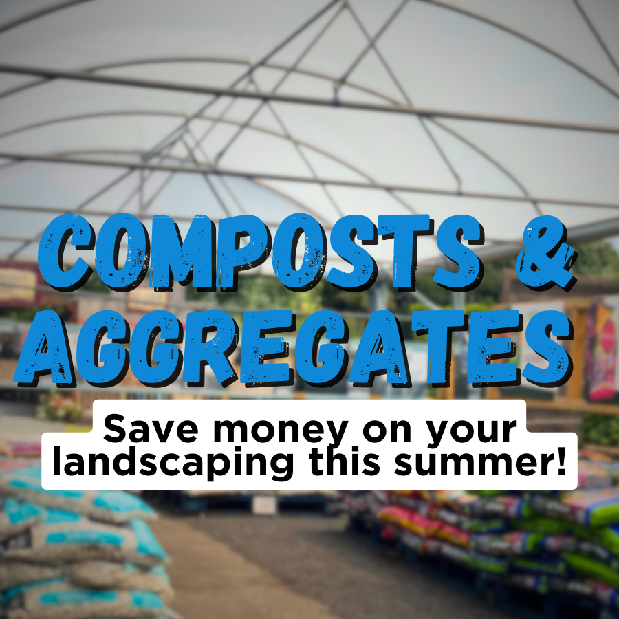 Thumbnail says "Composts & Aggregates - Save money on your landscaping this summer!"