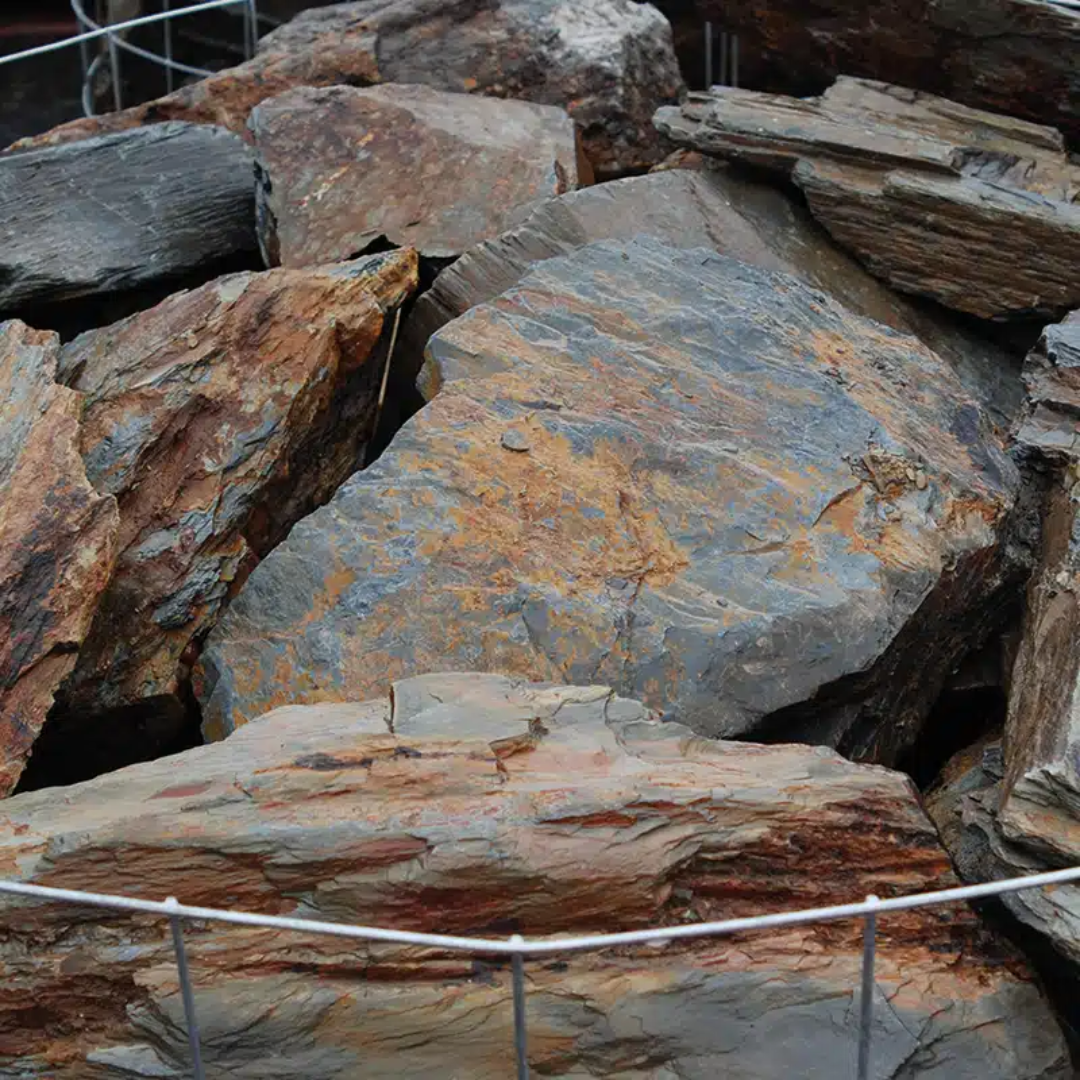 Rustic slate rockery