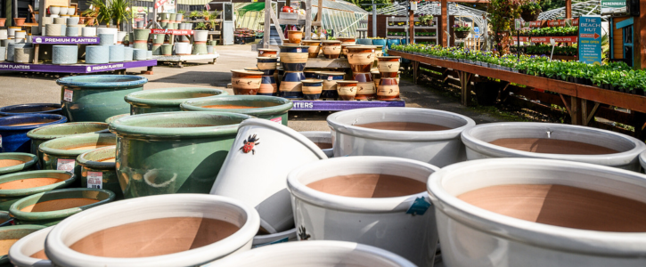 Outdoor plantpots and troughs. 